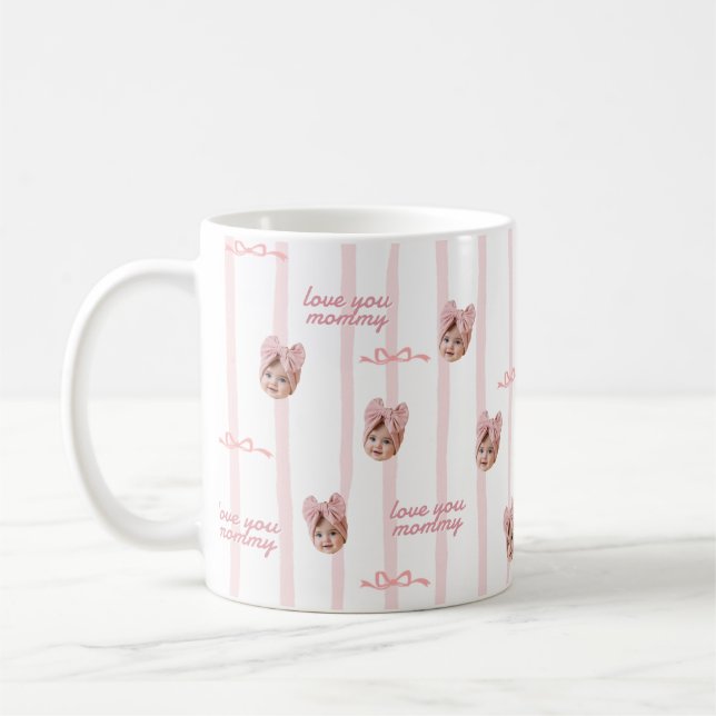 Custom Photo Cute Bow Pattern Mug for Father's Day (Left)
