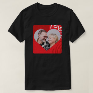 Custom Photo Cutout Heart Valentine's T-Shirt
