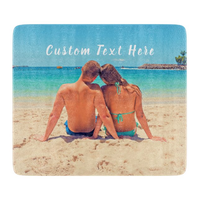 Custom Photo Cutting Board Your Photos and Text (Front)