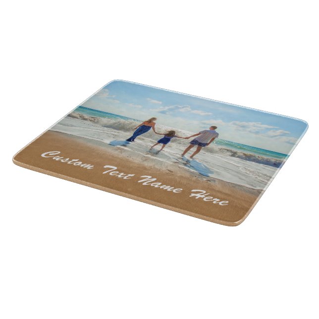 Custom Photo Cutting Board Your Photos and Text (Corner)