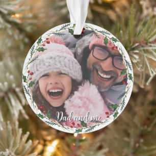 Custom Photo   Dad and Me Gift   Memory Christmas Ornament