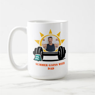 Custom photo Dad's Summer Barbell Father's Day Coffee Mug