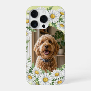 Custom Photo Daisy Wreath Goldendoodle Dog Mum iPhone 16 Pro Case