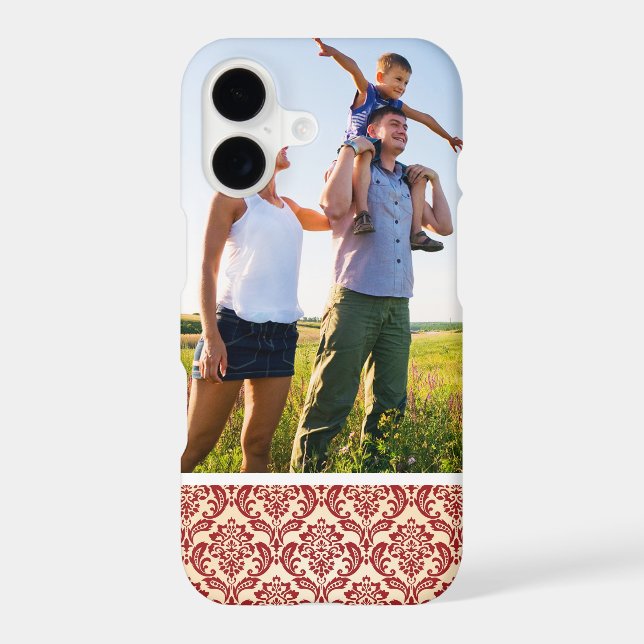 Custom Photo Damask pattern wallpaper (Back)