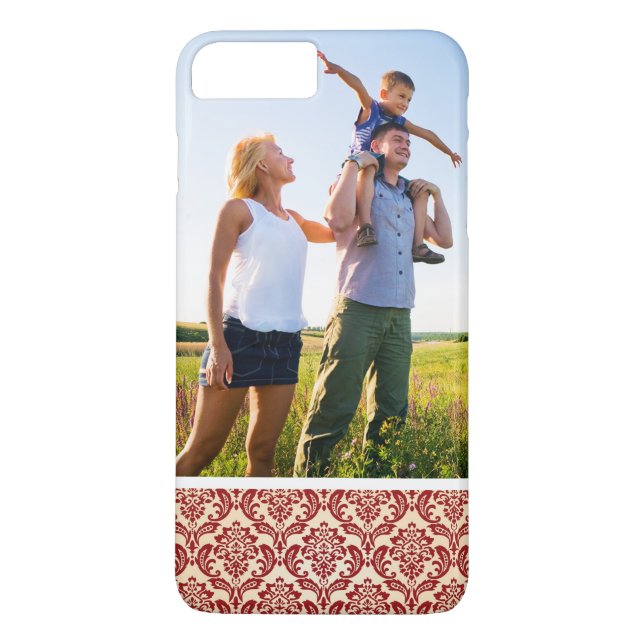 Custom Photo Damask pattern wallpaper Case-Mate iPhone Case (Back)