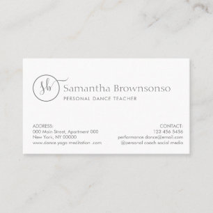 Custom photo dance studio choreographer business card