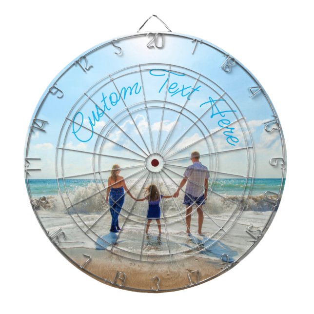 Custom Photo Dart Board Personalised Text (Front)