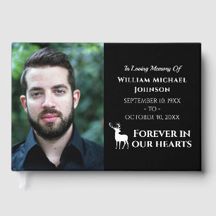 Custom Photo Deer Forever In Our Hearts Memorial Guest Book