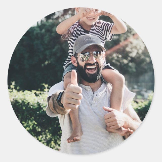 Custom Photo Design Your Own Classic Round Sticker (Front)