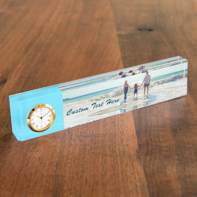 Custom Photo Desk Plate with Your Photos and Text (Side)