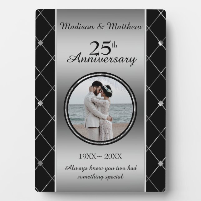 Custom Photo Diamonds Anniversary Plaque (Front)