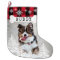 Custom Photo Dog Bone Pet Name Red Buffalo Plaid