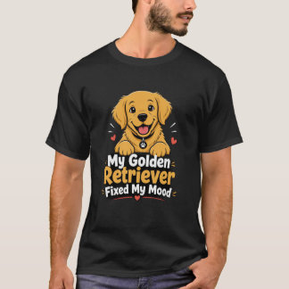 Custom Photo Dog Golden Retriever Fixed My Mood T-Shirt