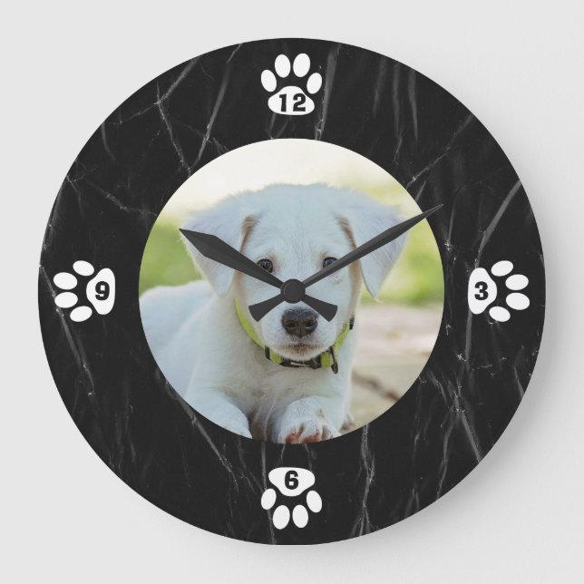 Custom Photo Dog Large Clock (Front)