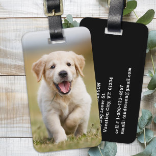 Custom Photo Dog Lover Pet Puppy Personalised  Luggage Tag
