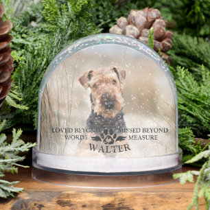 Custom Photo Dog Memorial Loved Beyond Words Snowglobe