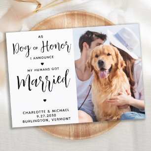 Custom Photo Dog of Honour Dog Wedding Announcemen Save The Date