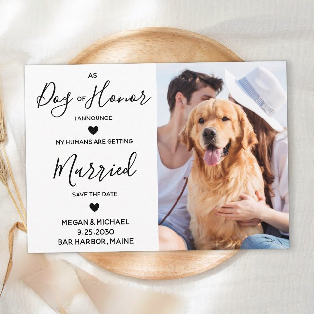 Custom Photo Dog Of Honour Pet Wedding Save The Date (Creator Uploaded)