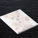 Custom photo dog pet notepad<br><div class="desc">Personalise and add your photo of your pet,  dog. The photo has a white overlay so that you can see your writing.
Personalise and add a text.</div>