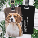 Custom Photo Dog Pet Personalised  Luggage Tag<br><div class="desc">Embark on your travels with a touch of personality and a hint of whimsy with our Modern Photo Luggage Tag designed especially for dog lovers. Whether you're jetting off on a business trip or setting out on a vacation adventure, this luggage tag ensures that your belongings are both identifiable and...</div>