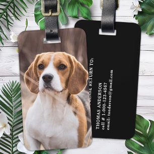 Custom Photo Dog Pet Personalised  Luggage Tag