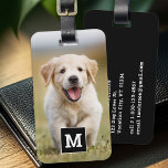 Custom Photo Dog Pet Puppy Personalised Monogram Luggage Tag<br><div class="desc">Embark on your travels with a touch of personality and a hint of whimsy with our Modern Photo Luggage Tag designed especially for dog lovers. Whether you're jetting off on a business trip or setting out on a vacation adventure, this luggage tag ensures that your belongings are both identifiable and...</div>