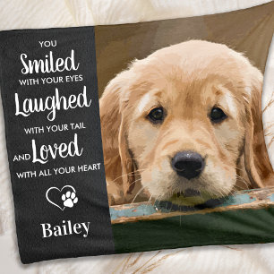 Custom Photo Dog Remembrance Pet Memorial Fleece Blanket