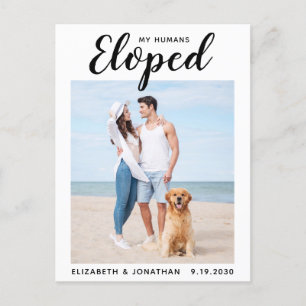 Custom Photo Dog Wedding Elopement We Eloped Announcement Postcard