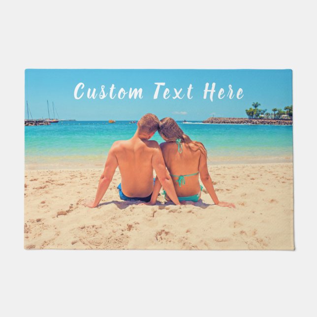 Custom Photo Doormat Your Photos and Text Design (Front)