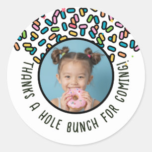 Custom Photo Doughnut Sprinkles Thanks A Hole Bunc Classic Round Sticker