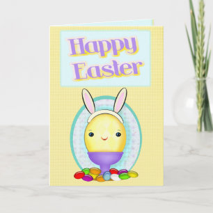 Custom Photo Easter Bunny Egg Holiday Card