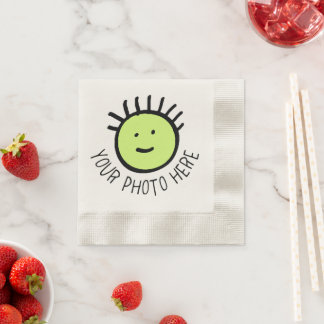 Custom Photo ECRU COCKTAIL PAPER NAPKINS Template