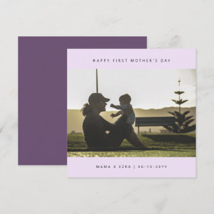 Custom Photo Elegant First Mother's Day Modern Card