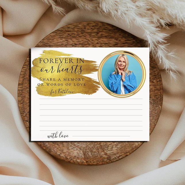Custom Photo Elegant Share a Memory Funeral Card (Creator Uploaded)