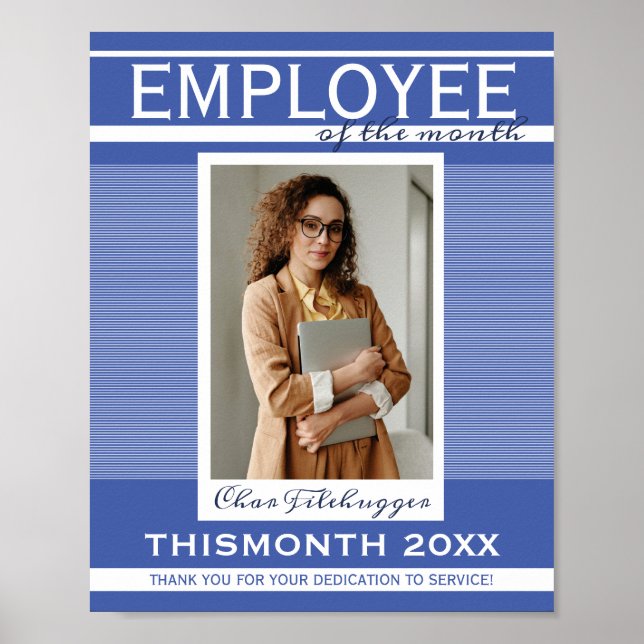 Custom photo employee of the month certificate pos poster (Front)