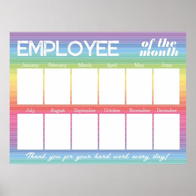 Custom photo employee of the month Colorful Poster (Front)
