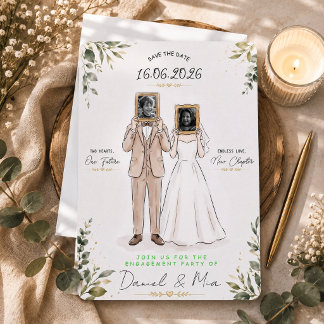 Custom photo Engagement Party Poster Save The Date Invitation