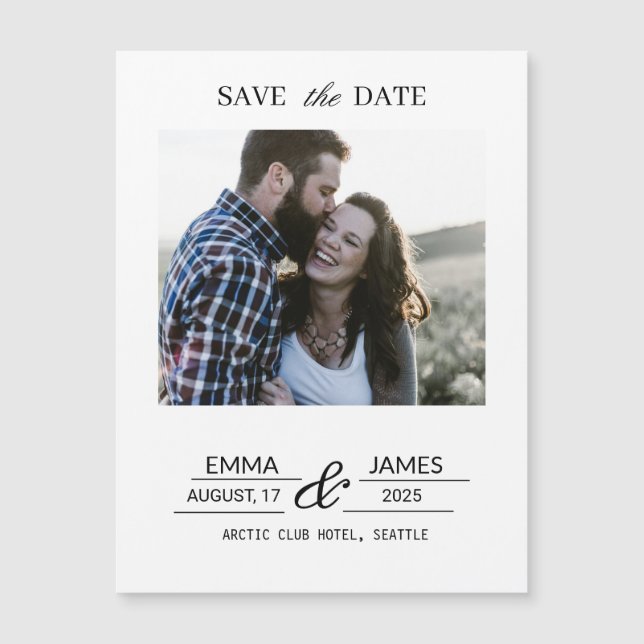 Custom Photo Engagement Save the Date magnet (Front)