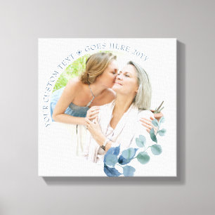 Custom Photo Eucalyptus Leaves Botanical Frame Canvas Print
