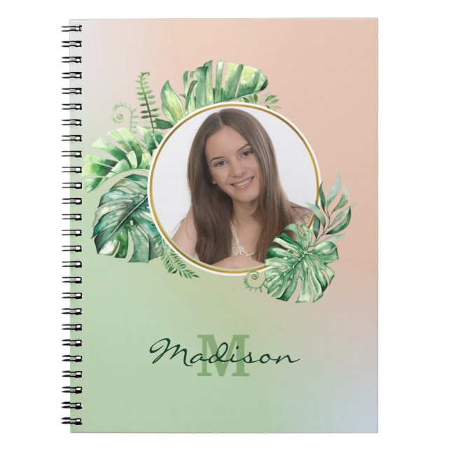 Custom Photo Exotic Leaves  Notebook (Front)