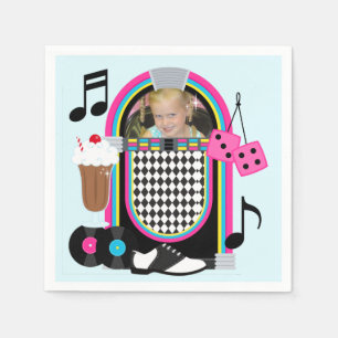 Custom Photo Fabulous 50s Birthday Paper Napkins