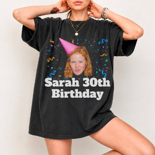 Custom Photo Face Birthday Party Shirt, Matching T-Shirt
