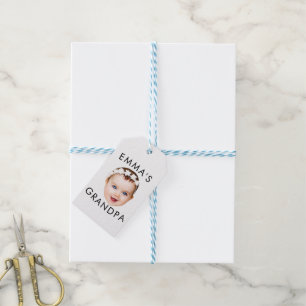 Custom Photo Face Mum Grandma Grandpa Birthday Gift Tags