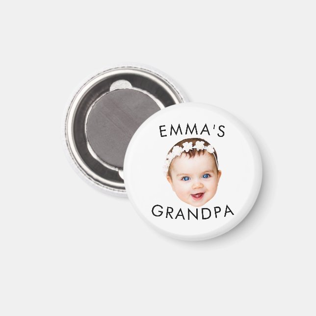 Custom Photo Face Mum Grandma Grandpa Birthday Magnet (Front/Back)