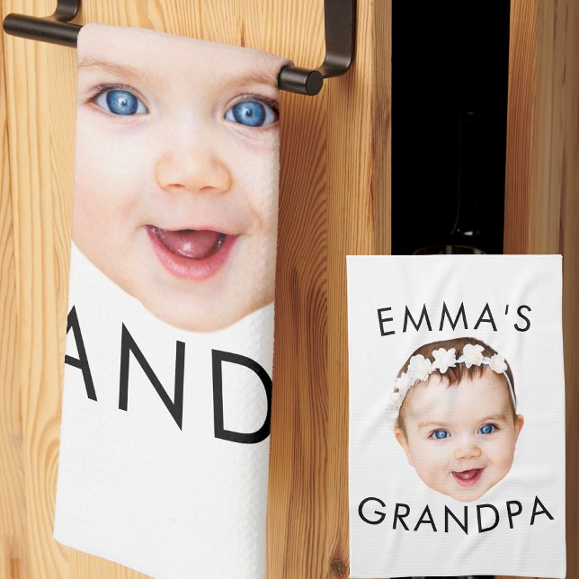 Custom Photo Face Mum Grandma Grandpa Birthday Tea Towel (Creator Uploaded)