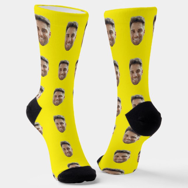 Custom Photo Face Socks Gift (Angled)