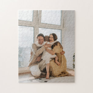Custom photo family and text Personalised Jigsaw Puzzle