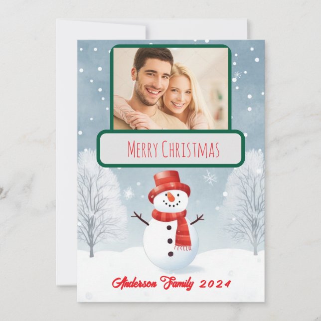 Custom Photo Family Christmas Card (Front)