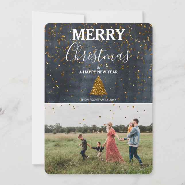 Custom Photo Family Christmas Card  (Front)