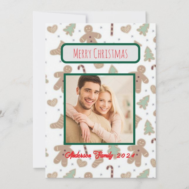 Custom Photo Family Christmas Card (Front)